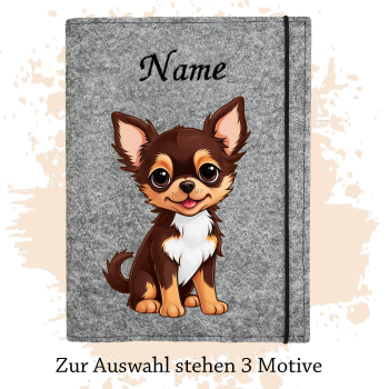 Dokumentenhülle für die Hunderasse Chihuahua Langhaar chocolate tri